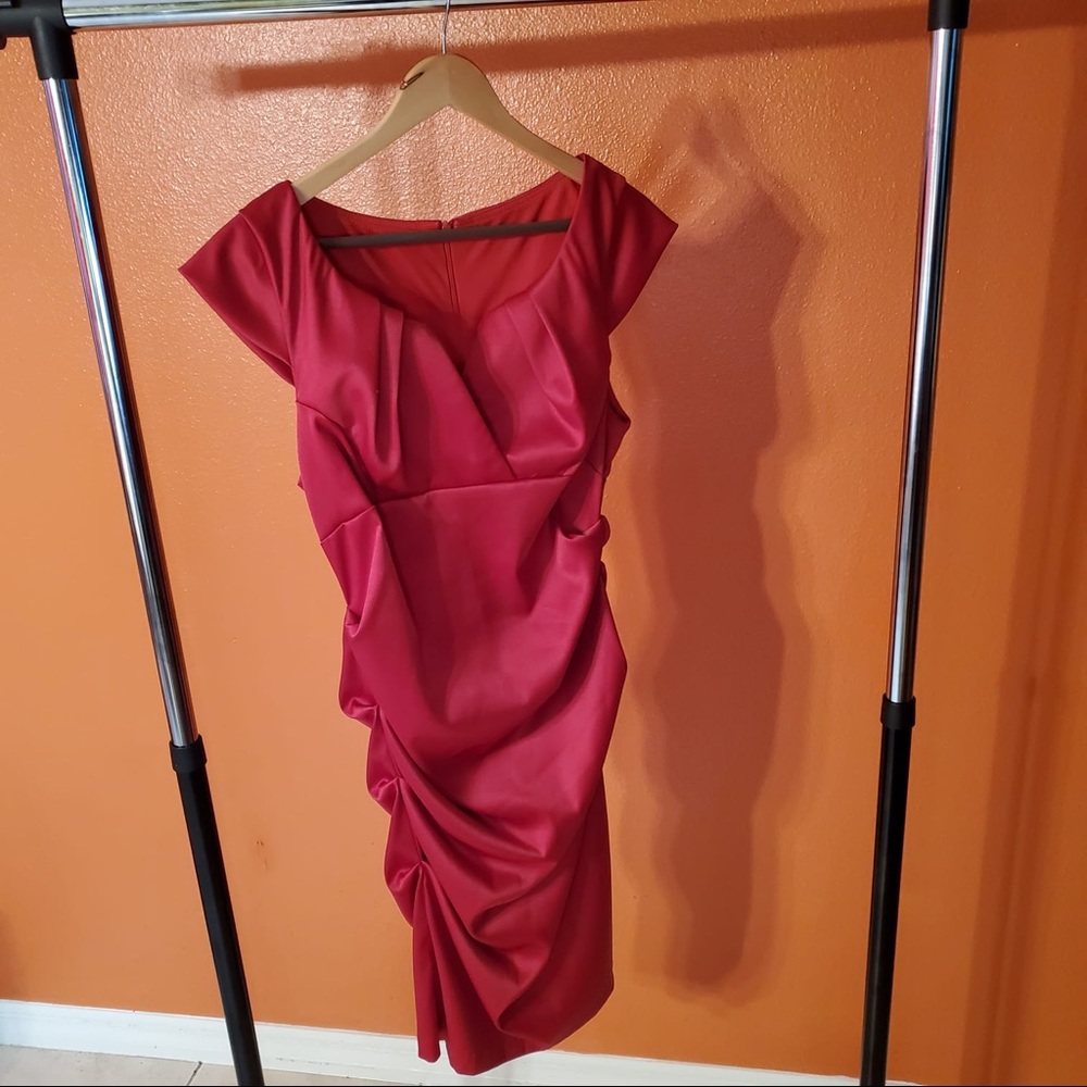 Sally USA Cap Sleeve Ruched Dress